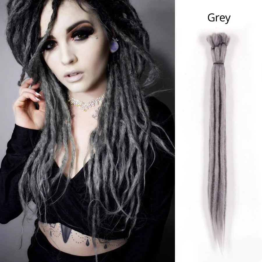 10/20 Strands Handmade Dreadlocks Hair Extensions 20"Black Reggae Synthetic Crochet Braiding Hair for Afro Women and Men