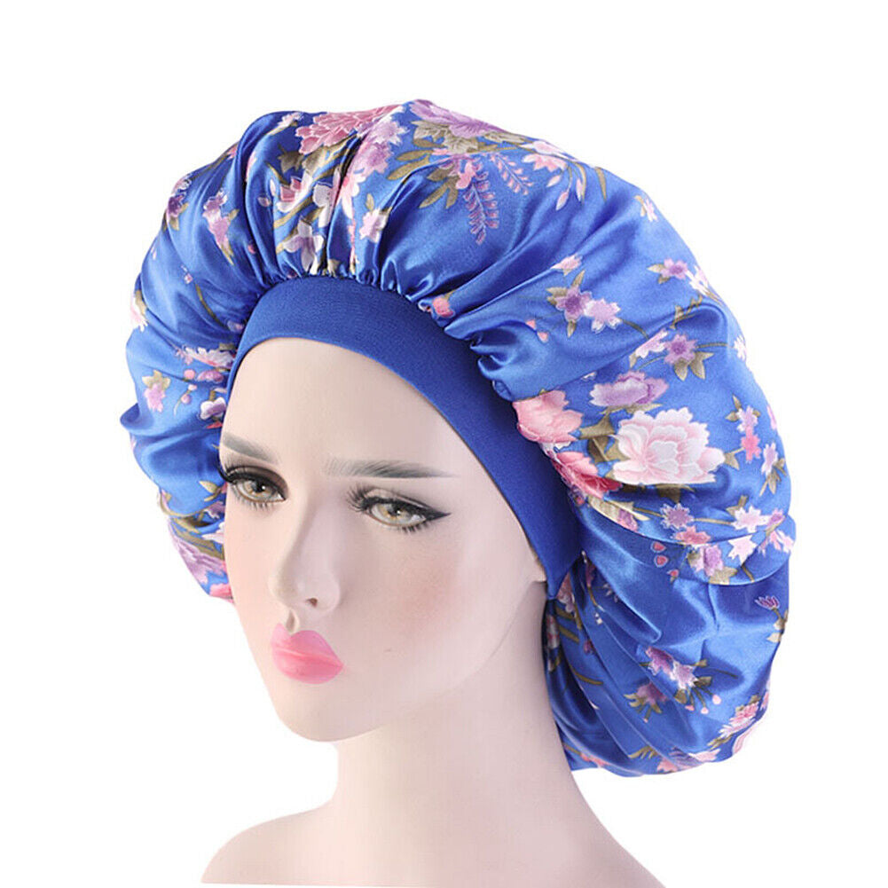 US Extra Large Long Hair Care Satin Bonnet Cap Night Sleep Hat Head Wrap Cover