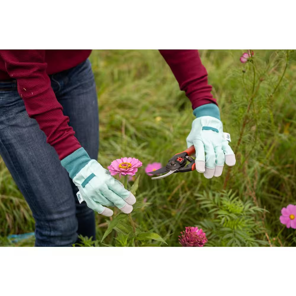 Women'S Medium Leather Palm with Knit Wrist Garden Glove