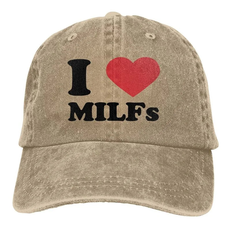 Funny Trucker Hat Milf Man I Love Fishing Fishing Baseball Cap Retro Vintage Joke Fish