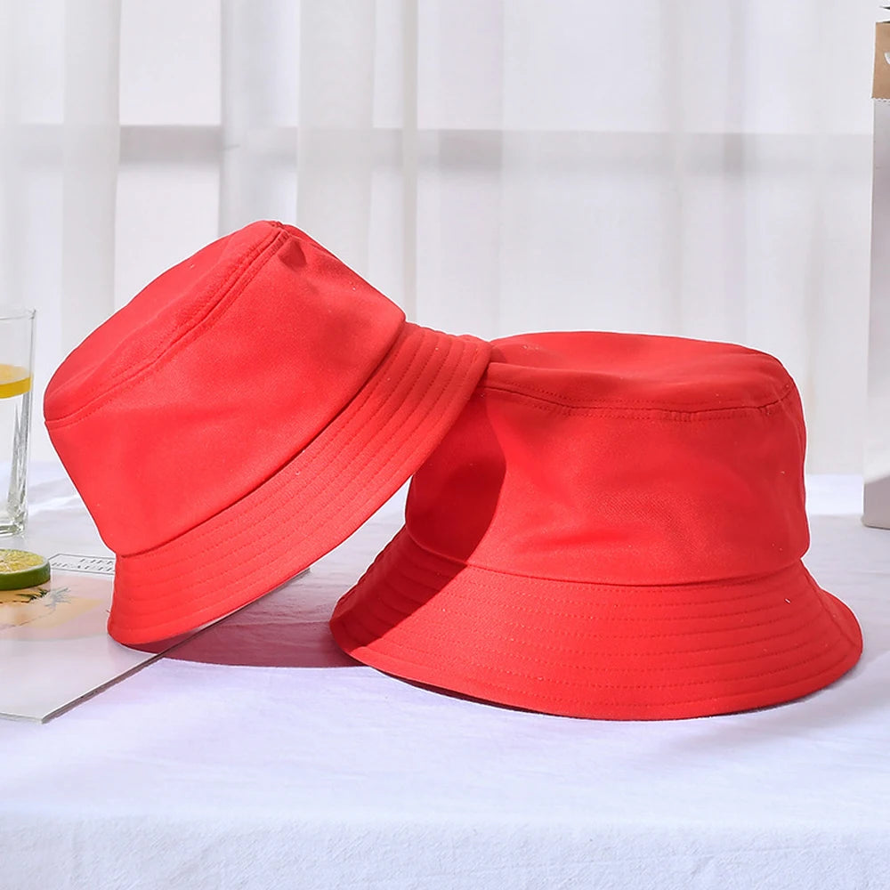 New Unisex Cotton Bucket Hat Women Summer Sunscreen Panama Men Pure Color Sunbonnet Fedoras Outdoor Fisherman Beach Cap