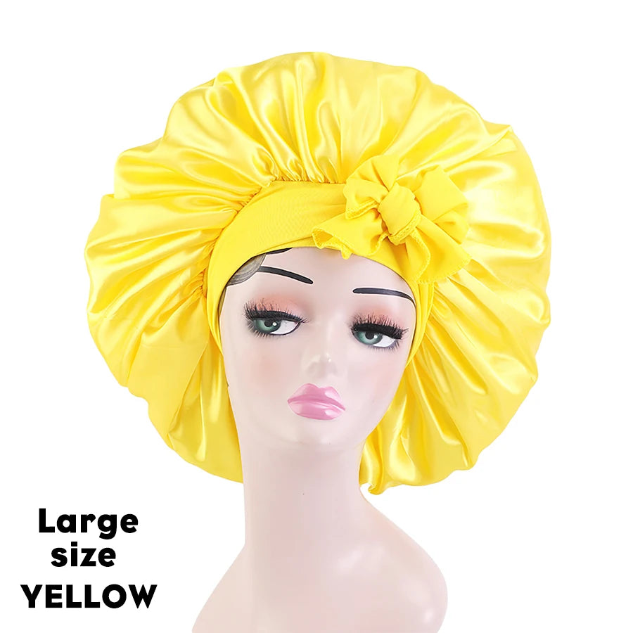 Leeons Silk Sleeping Cap Night Hat Head Cover Bonnet Satin Cheveux Nuit for Curly Hair Care Women Beauty Maintenance Designer