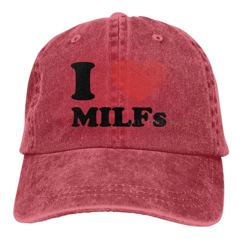 Funny Trucker Hat Milf Man I Love Fishing Fishing Baseball Cap Retro Vintage Joke Fish