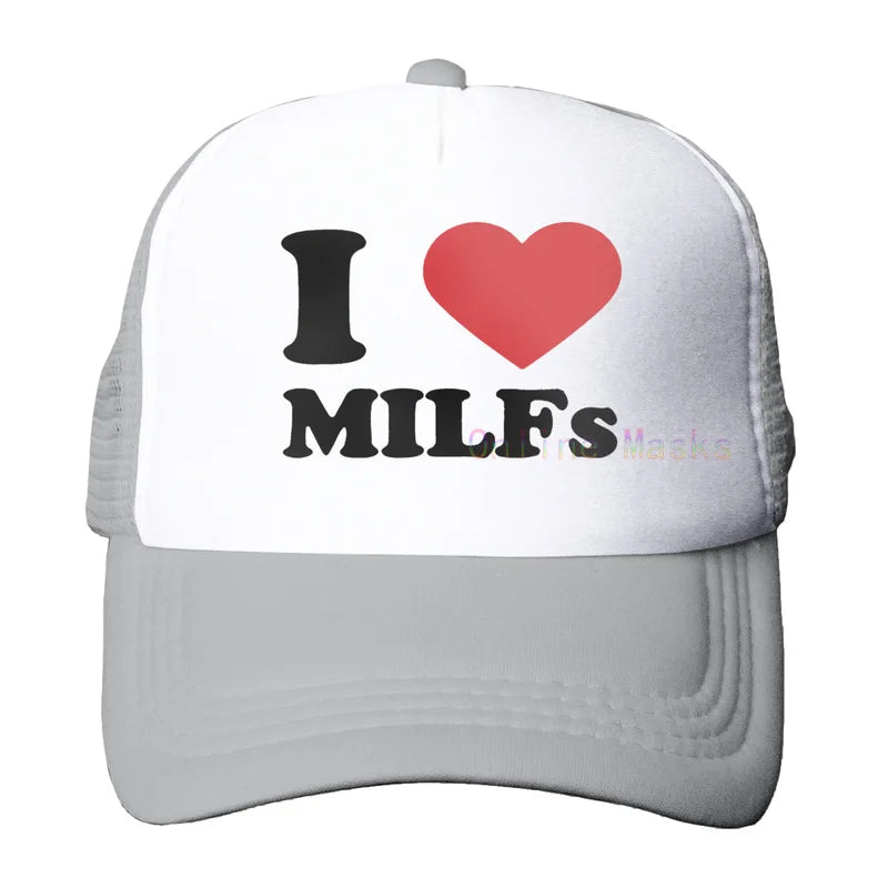 Funny Trucker Hat Milf Man I Love Fishing Fishing Baseball Cap Retro Vintage Joke Fish