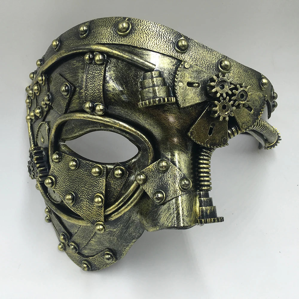 Steampunk Phantom Masquerade Cosplay Mask Ball Half Face Men Punk Costume Halloween Party Costume Props