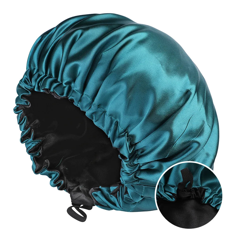 Wholesale Satin Bonnet for Sleeping Silky Bonnet Cap Large Double Layer Reversible Adjustable Sleep Bonnet Used to Hair Care