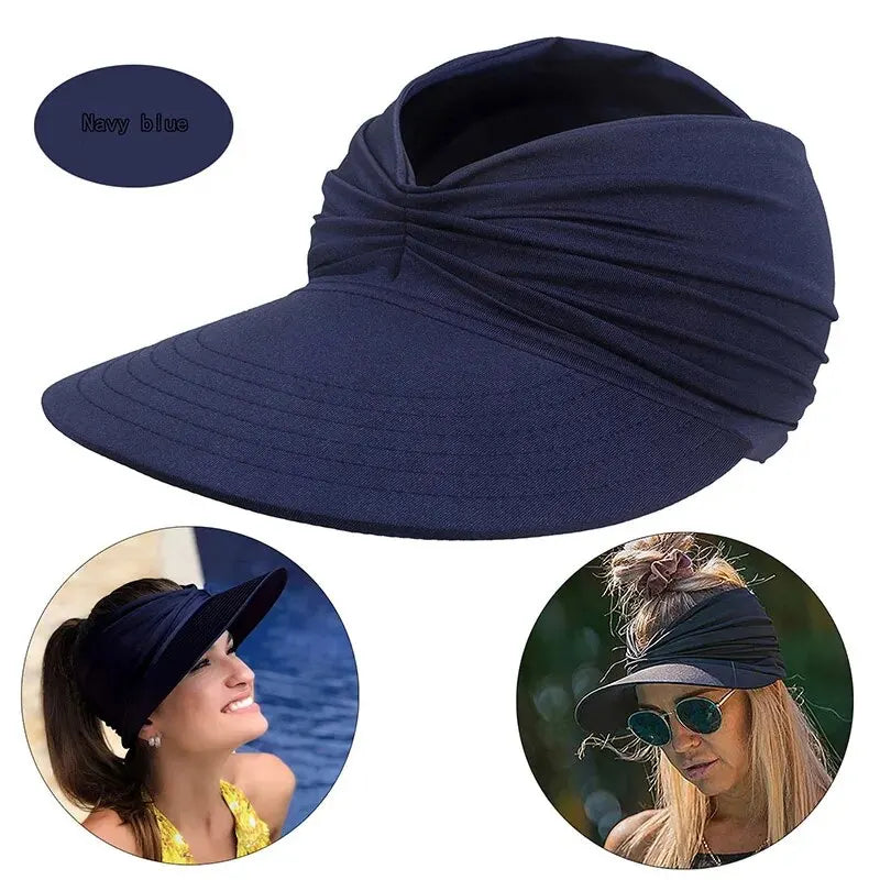 Sport Sun Visor Hats Empty Top Baseball Sun Cap Ladies Sun Hats with UV Protection Beach Sun Hats for Young Girls Women