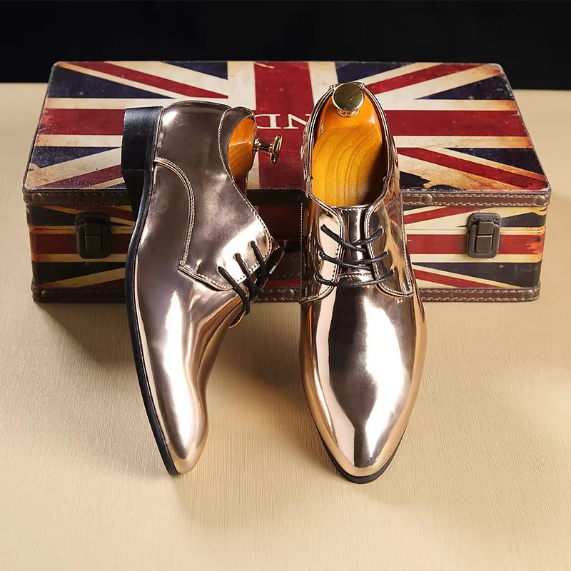 New British Men'S Designer Glitter Pu Leather Oxford Formal Shoes 2023 Male Wedding Homecoming Shoes Sapato Social Masculino