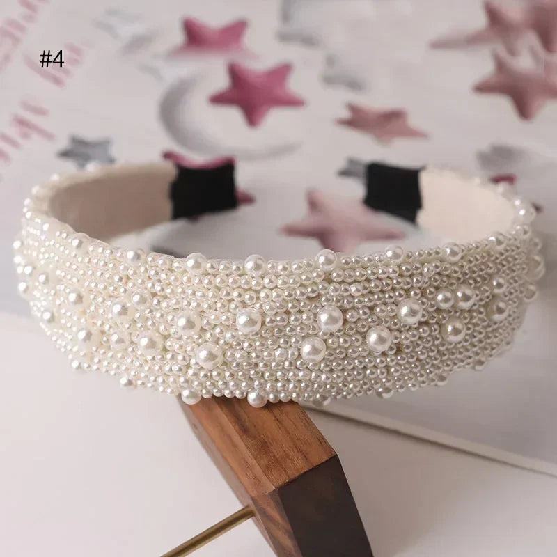 Women Fashion Hair Hoop Pearl Headbands Sweet Hairbands French Style Handmade Beading Beauty Hair Accessories