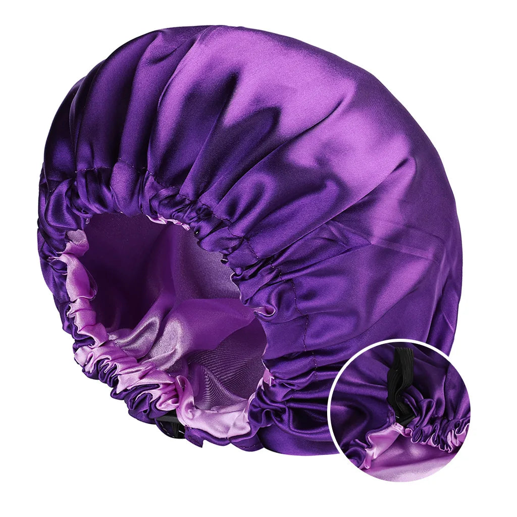 Wholesale Satin Bonnet for Sleeping Silky Bonnet Cap Large Double Layer Reversible Adjustable Sleep Bonnet Used to Hair Care