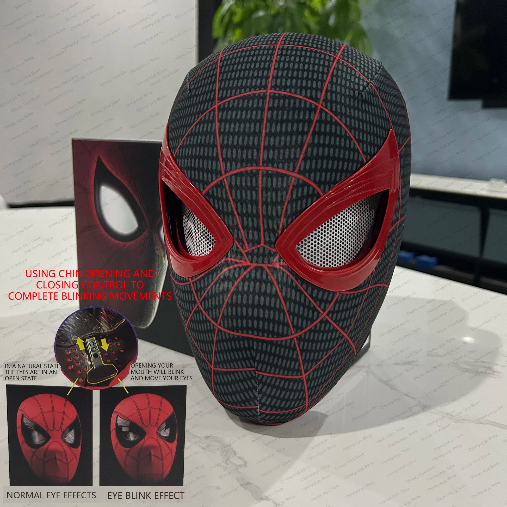 Mascara Spiderman Headgear Cosplay Moving Eyes Electronic Mask Spider Man 1:1 Remote Control Elastic Toys for Adults Kids Gift