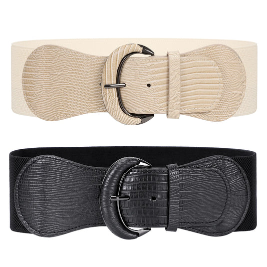 Women Elastic Wide Belt, Stretch Waist Belt for Dress