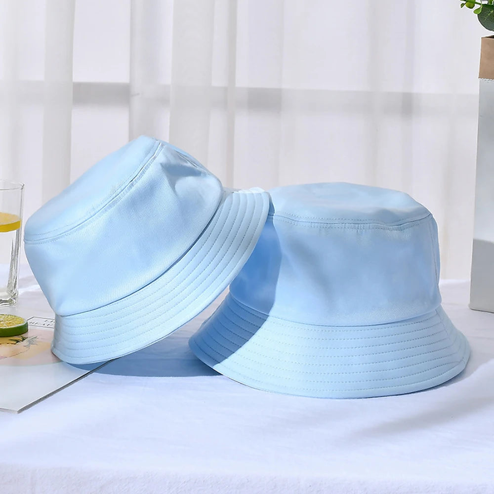 New Unisex Cotton Bucket Hat Women Summer Sunscreen Panama Men Pure Color Sunbonnet Fedoras Outdoor Fisherman Beach Cap