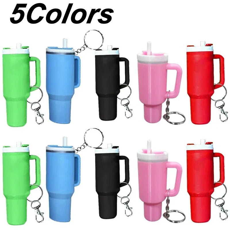 Colorful Mug Keychain Miniature Tumbler Cup Replica Keychain Chapstick Holder Charm Bar Stash Tumbler Mini Cup Keychain