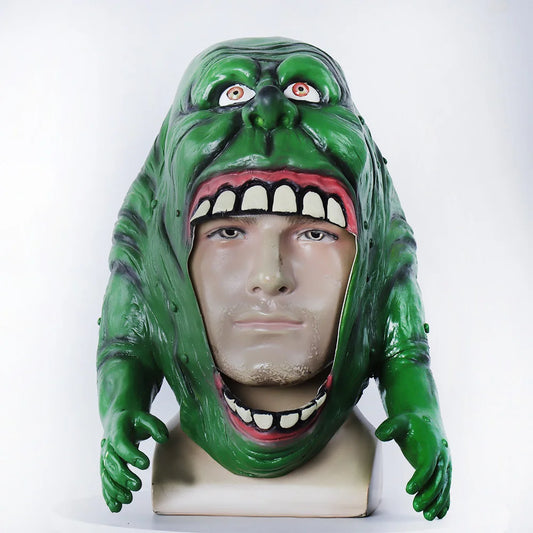 Funny Ghostbusters Slimer Mask Cosplay Adult Latex Helmet Headpiece Halloween Carnival Masquerade Dress up Party Costume Props