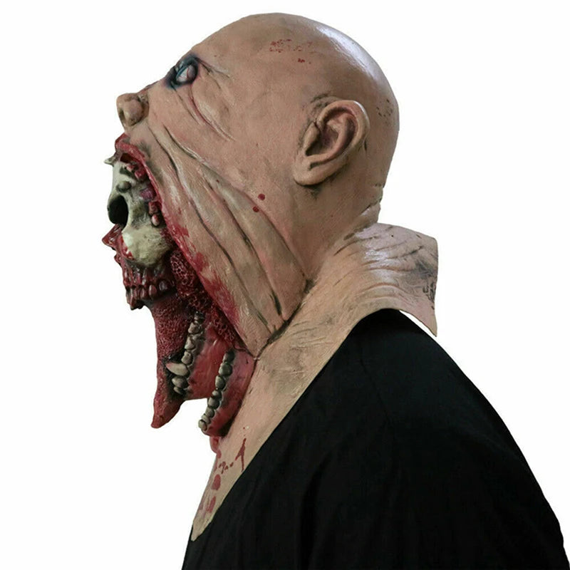 Halloween Bloody Horror Ripped Mask Double-Layer Skull Latex Mask Scary Cosplay Party Props Halloween Decoration