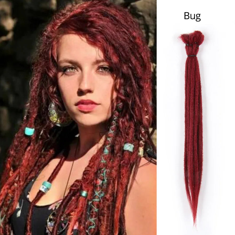 10/20 Strands Handmade Dreadlocks Hair Extensions 20"Black Reggae Synthetic Crochet Braiding Hair for Afro Women and Men