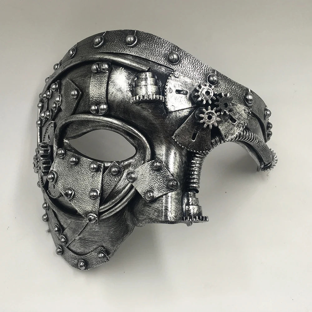 Steampunk Phantom Masquerade Cosplay Mask Ball Half Face Men Punk Costume Halloween Party Costume Props