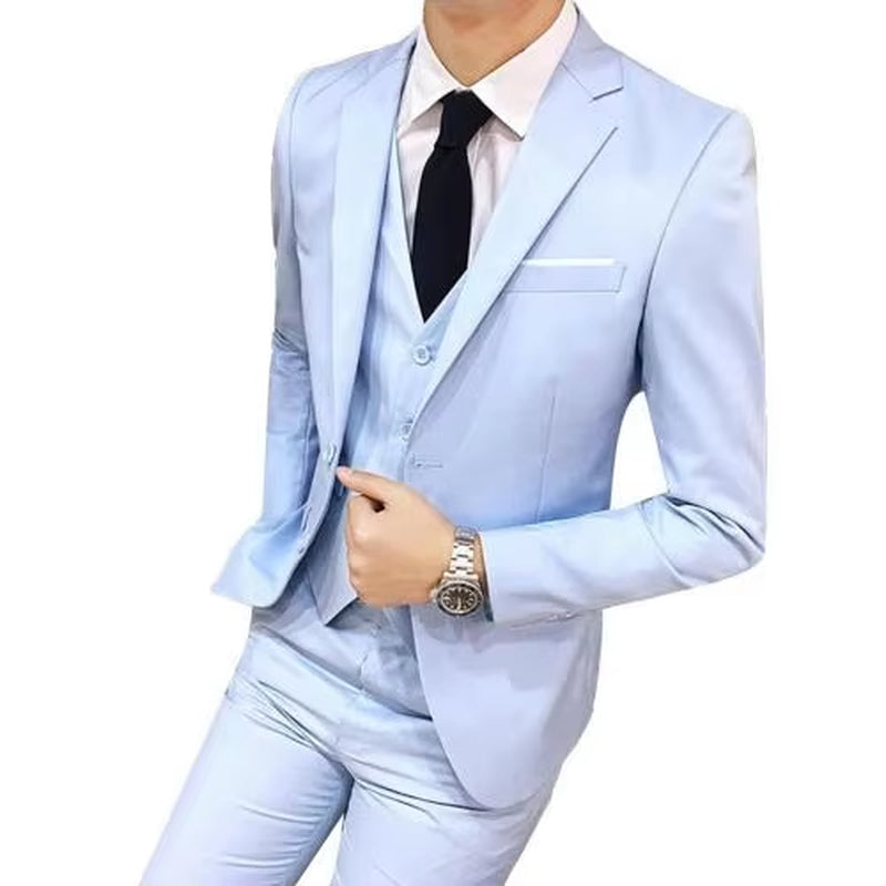 2021 Male Suits Blazer Slim Business Formal Dress Waistcoat Groom Man Suit Exquisite Weeding Office Set Thin Blazer