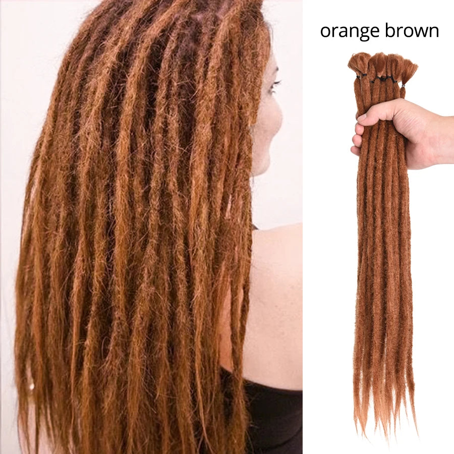 10/20 Strands Handmade Dreadlocks Hair Extensions 20"Black Reggae Synthetic Crochet Braiding Hair for Afro Women and Men