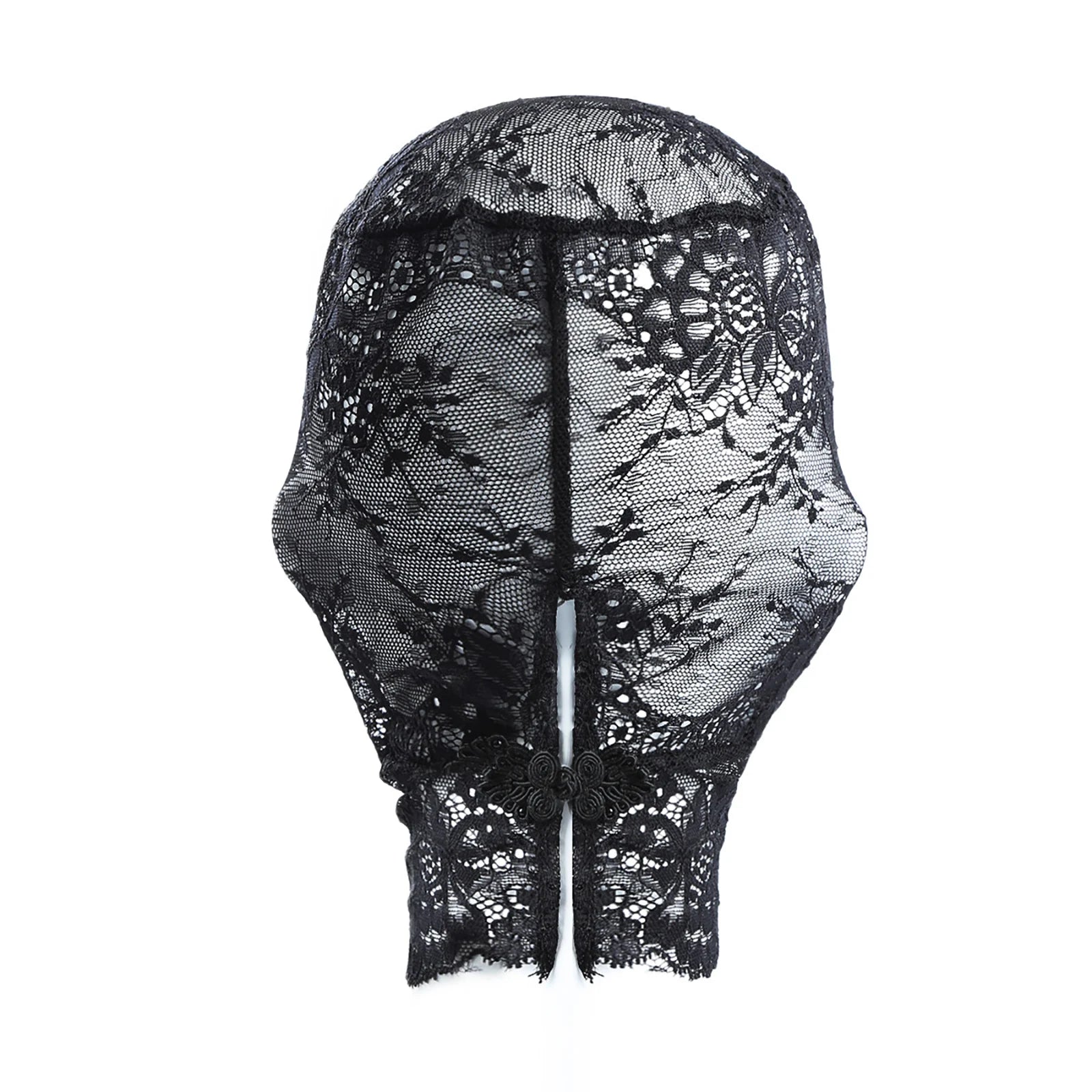 Women Sexy Black Lace Mask Masquerade Party Mask Unisex Adult Lace Full Face Hood Head Cover Festival Halloween Cosplay Eye Mask