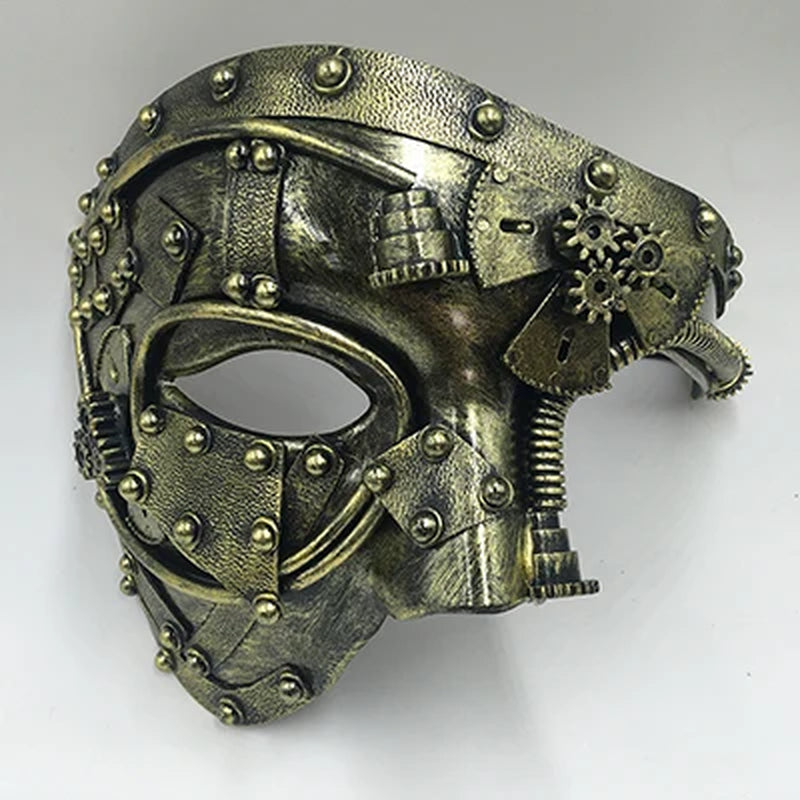 Steampunk Phantom Masquerade Cosplay Mask Ball Half Face Men Punk Costume Halloween Party Costume Props