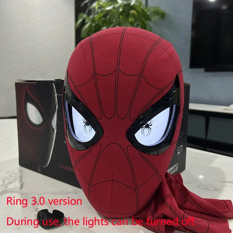 Mascara Spiderman Headgear Cosplay Moving Eyes Electronic Mask Spider Man 1:1 Remote Control Elastic Toys for Adults Kids Gift