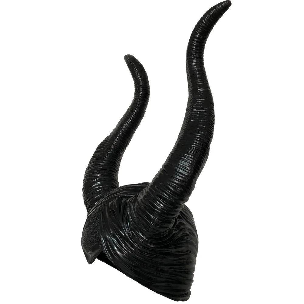 Black Queen Witch Demon Horns Hat Mask Cosplay Animal Headpiece Halloween Headdress Dress up Party Costumes Props