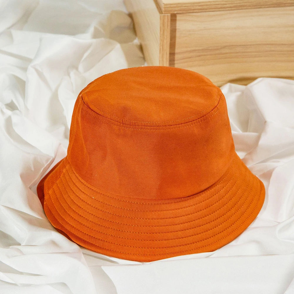 New Unisex Cotton Bucket Hat Women Summer Sunscreen Panama Men Pure Color Sunbonnet Fedoras Outdoor Fisherman Beach Cap